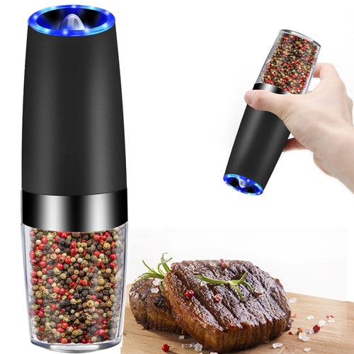 Electric Gravity Pepper & Salt Grinder with LED Light
