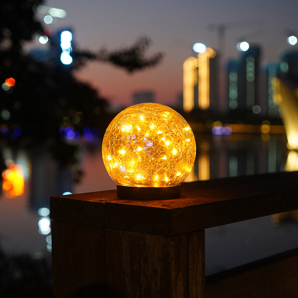 Solar Cracked Glass Garden Lights – Waterproof Outdoor LED (2-Pack)