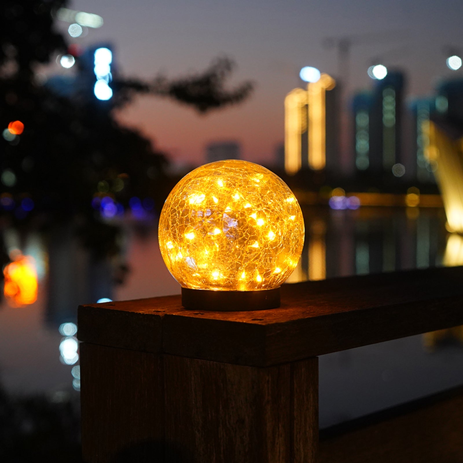 Solar Cracked Glass Garden Lights – Waterproof Outdoor LED (2-Pack)