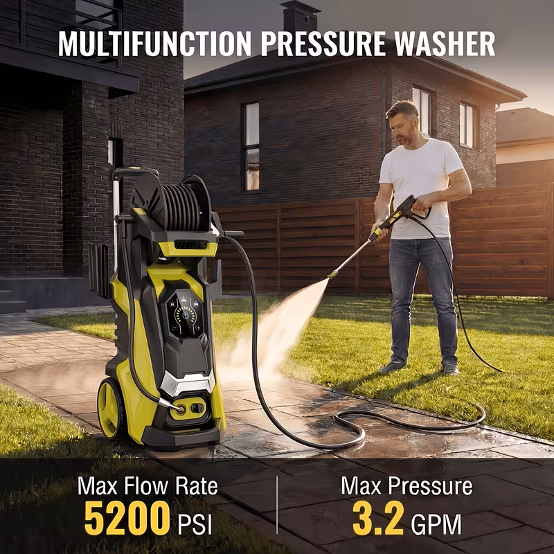 Electric Pressure Washer 4500 PSI – Foam Cannon & Hose Reel