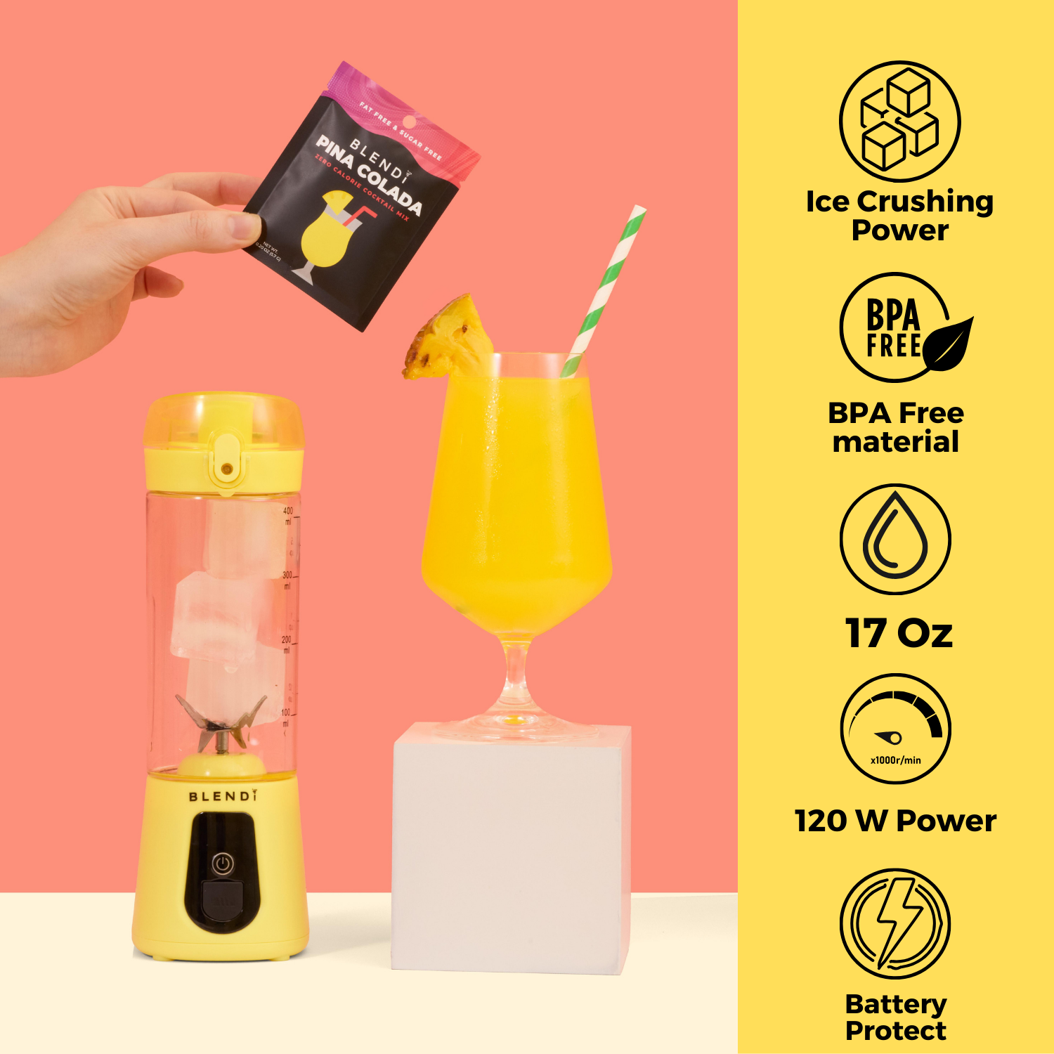 BLENDi Pro+ Portable Ice Crushing Blender – 17oz