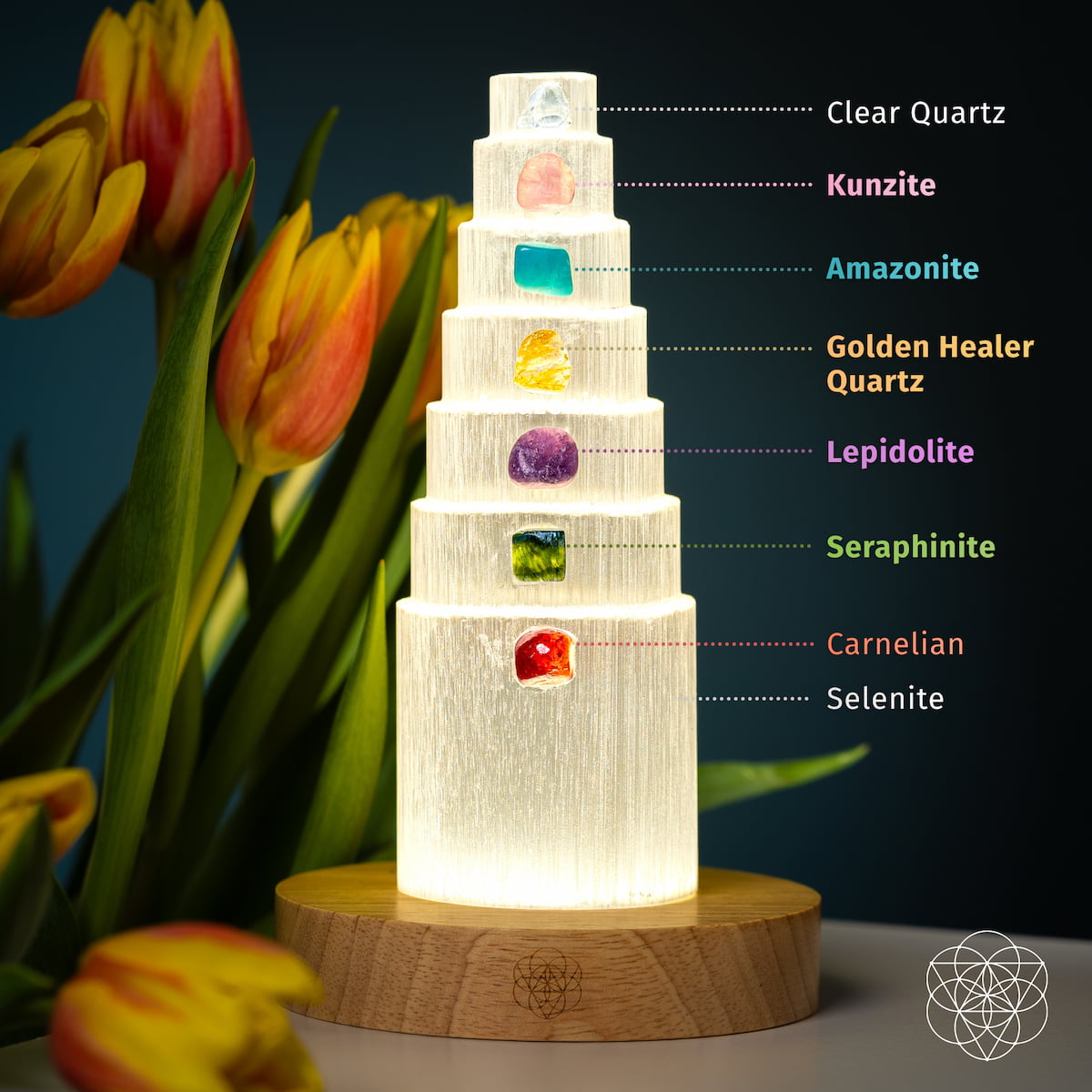 Stress Shield Crystal Lamp – 7 Stones of Healing - view 2