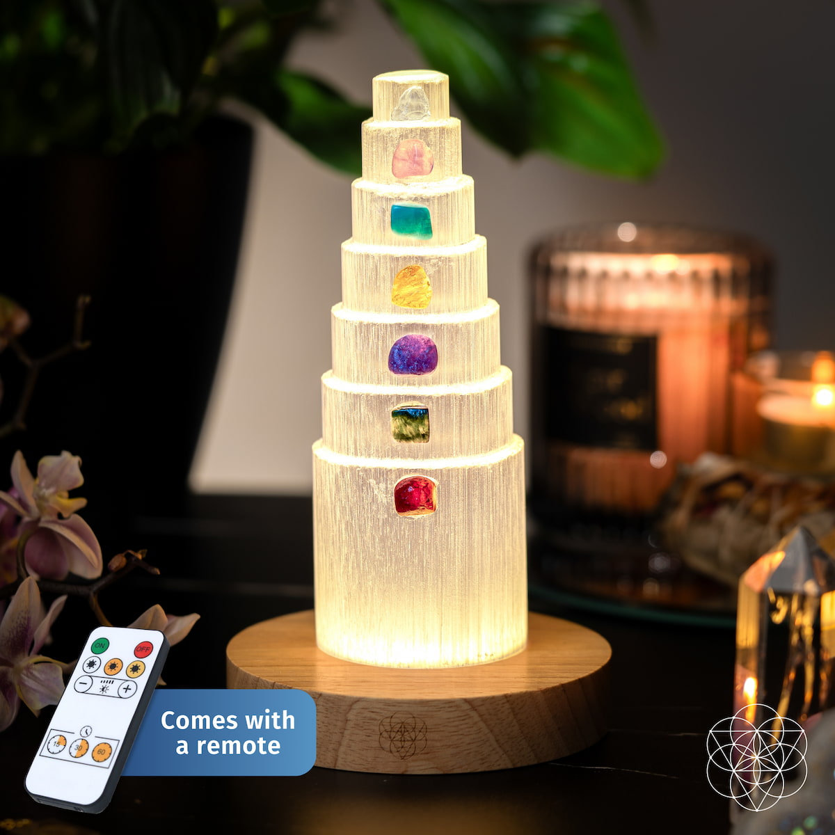 Stress Shield Crystal Lamp – 7 Stones of Healing