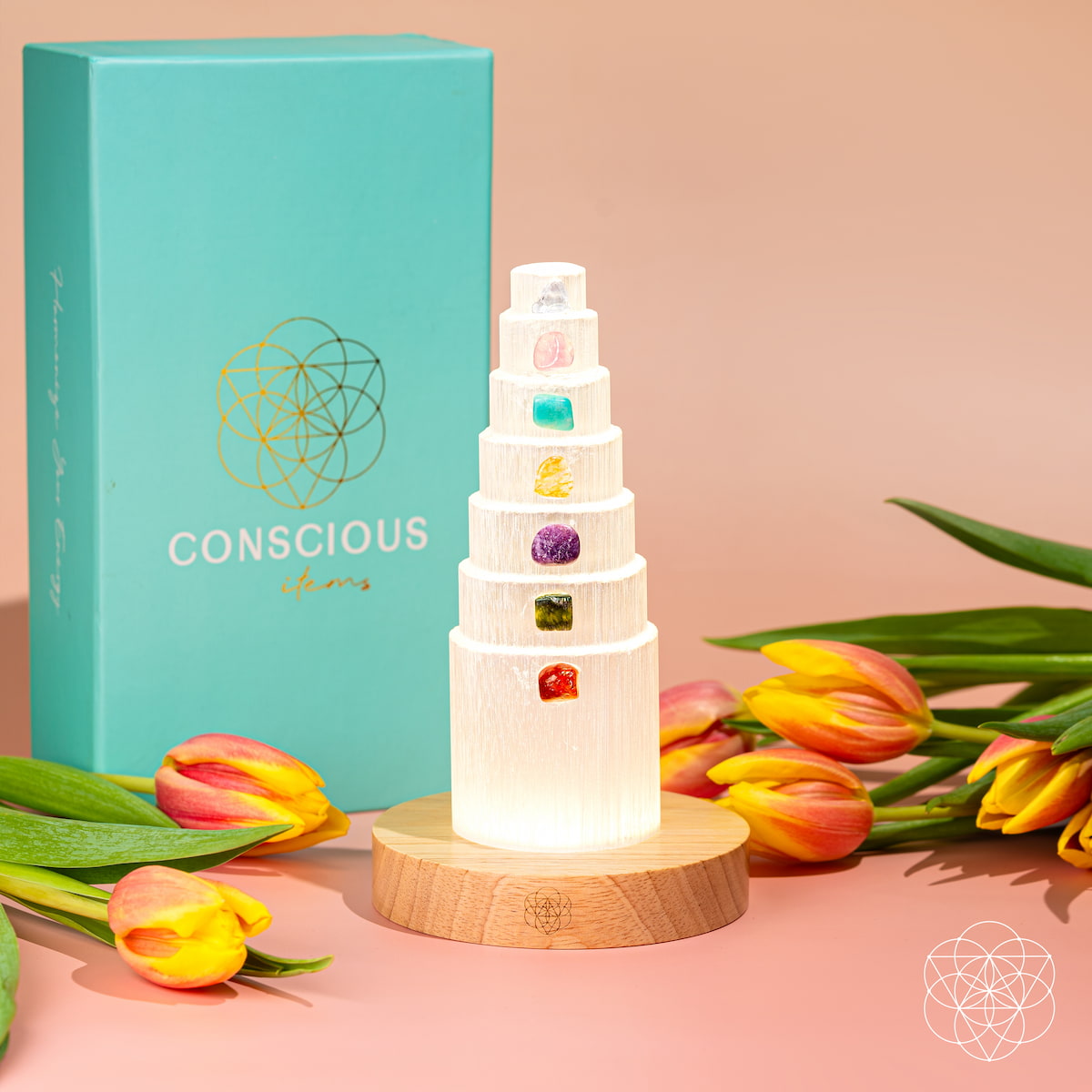 Stress Shield Crystal Lamp – 7 Stones of Healing