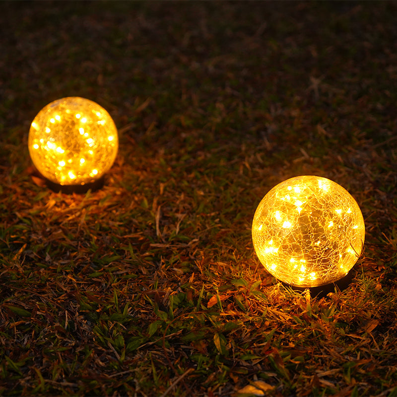 Solar Cracked Glass Garden Lights – Waterproof Outdoor LED (2-Pack)