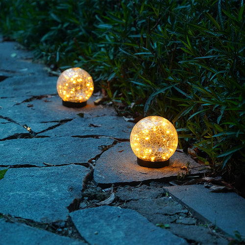 Solar Cracked Glass Garden Lights – Waterproof Outdoor LED (2-Pack)
