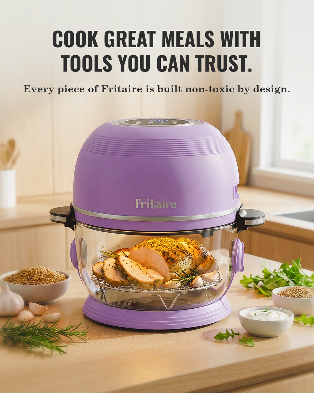 Fritaire Self-Cleaning Air Fryer – Mauve Rose