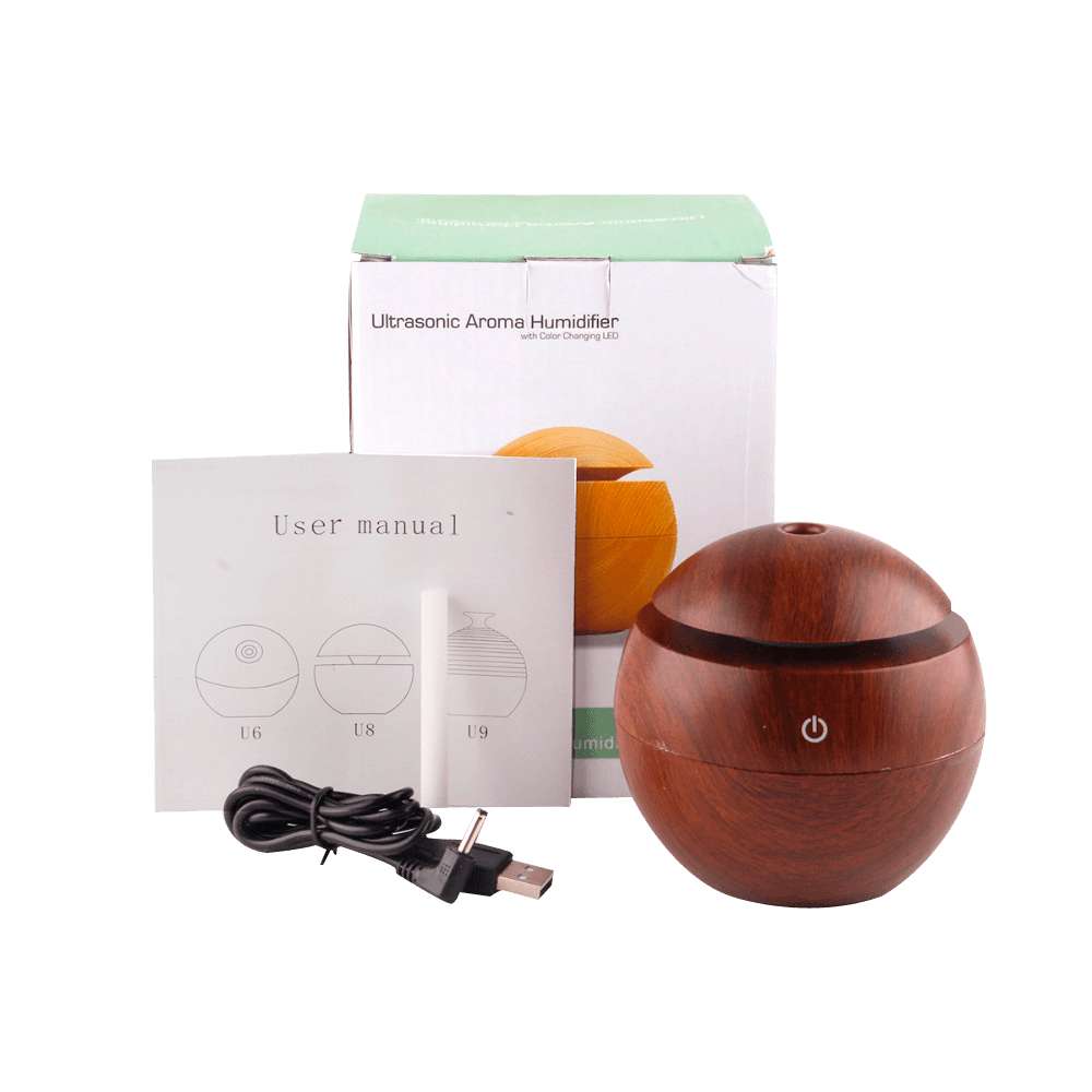 130ml USB Ultrasonic Aroma Diffuser – 7-Color LED Night Light