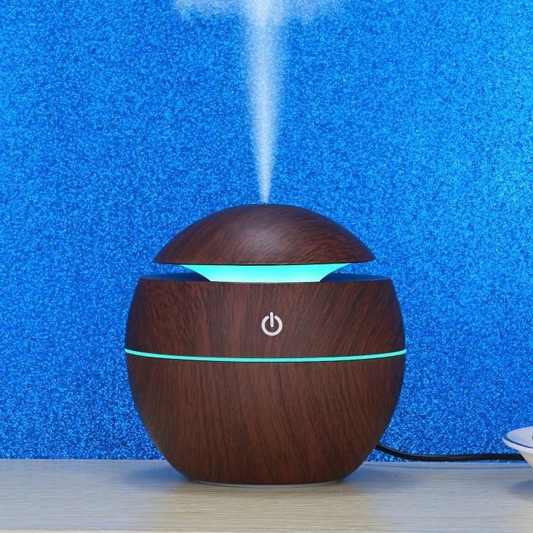 130ml USB Ultrasonic Aroma Diffuser – 7-Color LED Night Light