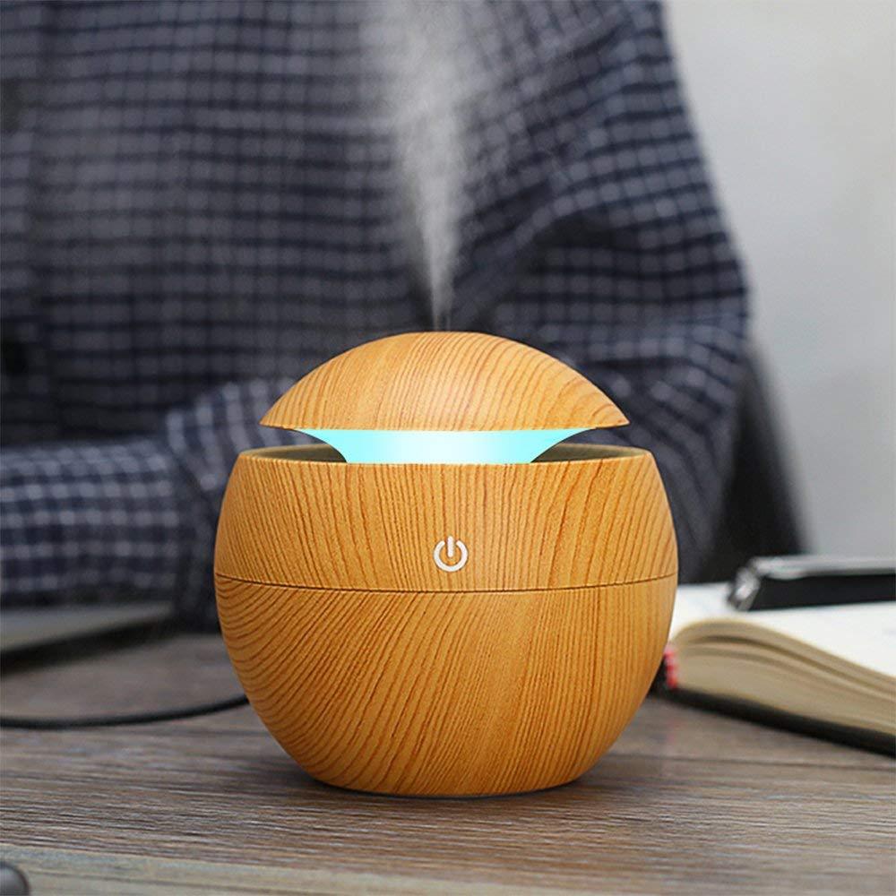 130ml USB Ultrasonic Aroma Diffuser – 7-Color LED Night Light