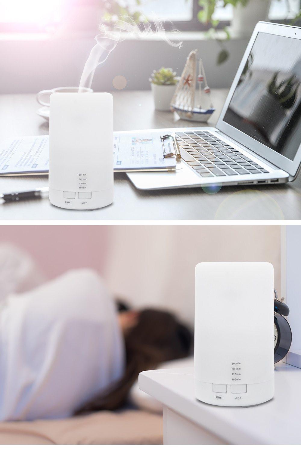 Mini USB Ultrasonic Humidifier & Aroma Diffuser – 5-Color LED