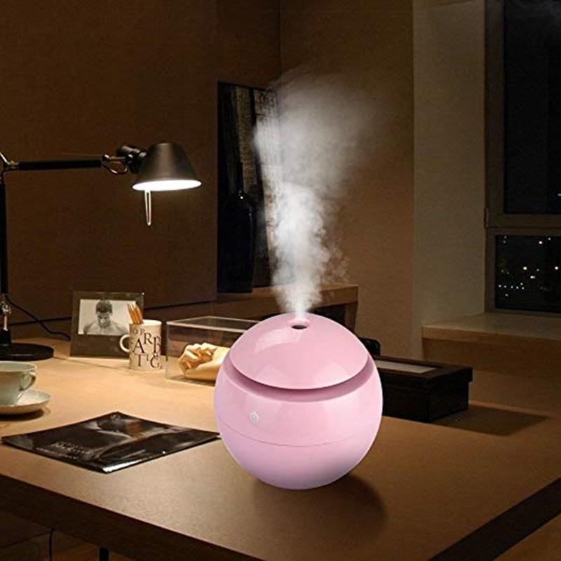 130ml USB Ultrasonic Aroma Diffuser – 7-Color LED Night Light