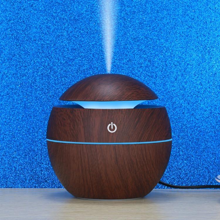 130ml USB Ultrasonic Aroma Diffuser – 7-Color LED Night Light