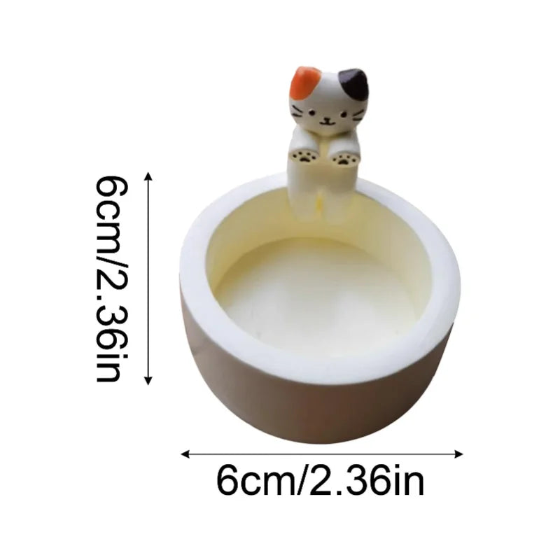 Cute Cat Resin Tea Light Holder – Desk & Home Decor