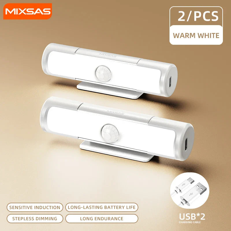 3-Color Motion Sensor LED Light USB-C Rechargeable, Wireless Portable Night Lamp for Car Trunk, Van and Home