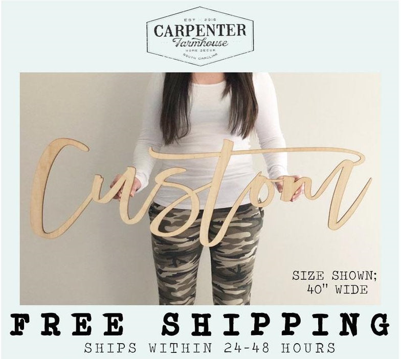 Custom Name Wood Sign – 27 Fonts