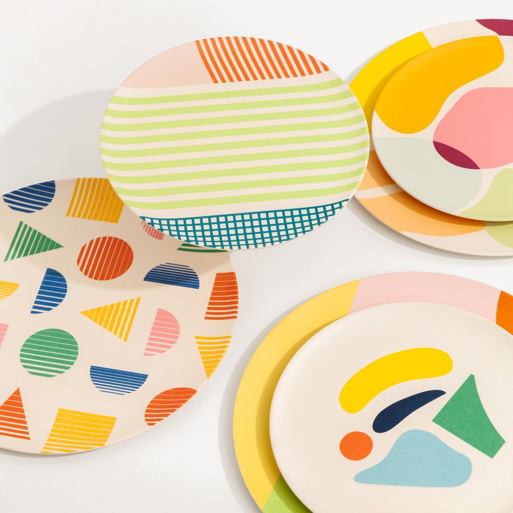 4pc Bamboo Dinner Plate Set – Eco-Friendly Tableware - view 2