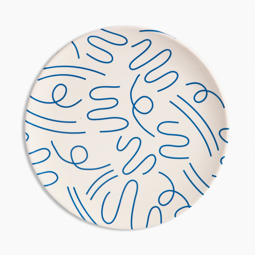 4pc Bamboo Dinner Plate Set – Eco-Friendly Tableware