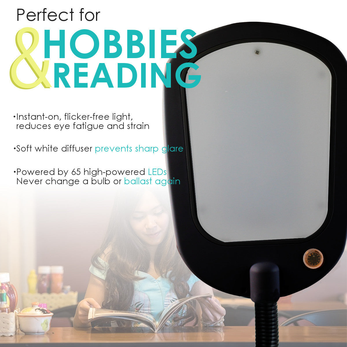 Bright Reader LED Floor Lamp – Full Spectrum, 63"