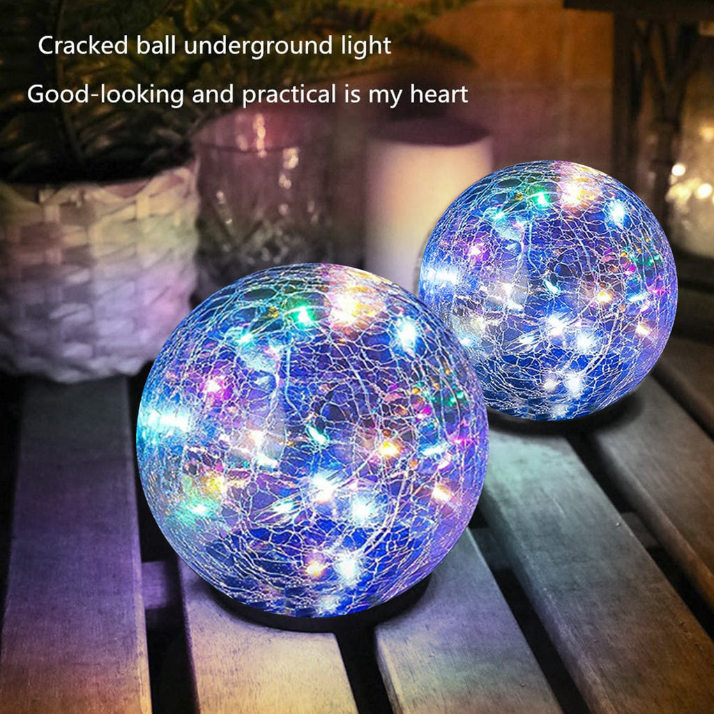 Solar Cracked Glass Garden Lights – Waterproof Outdoor LED (2-Pack)