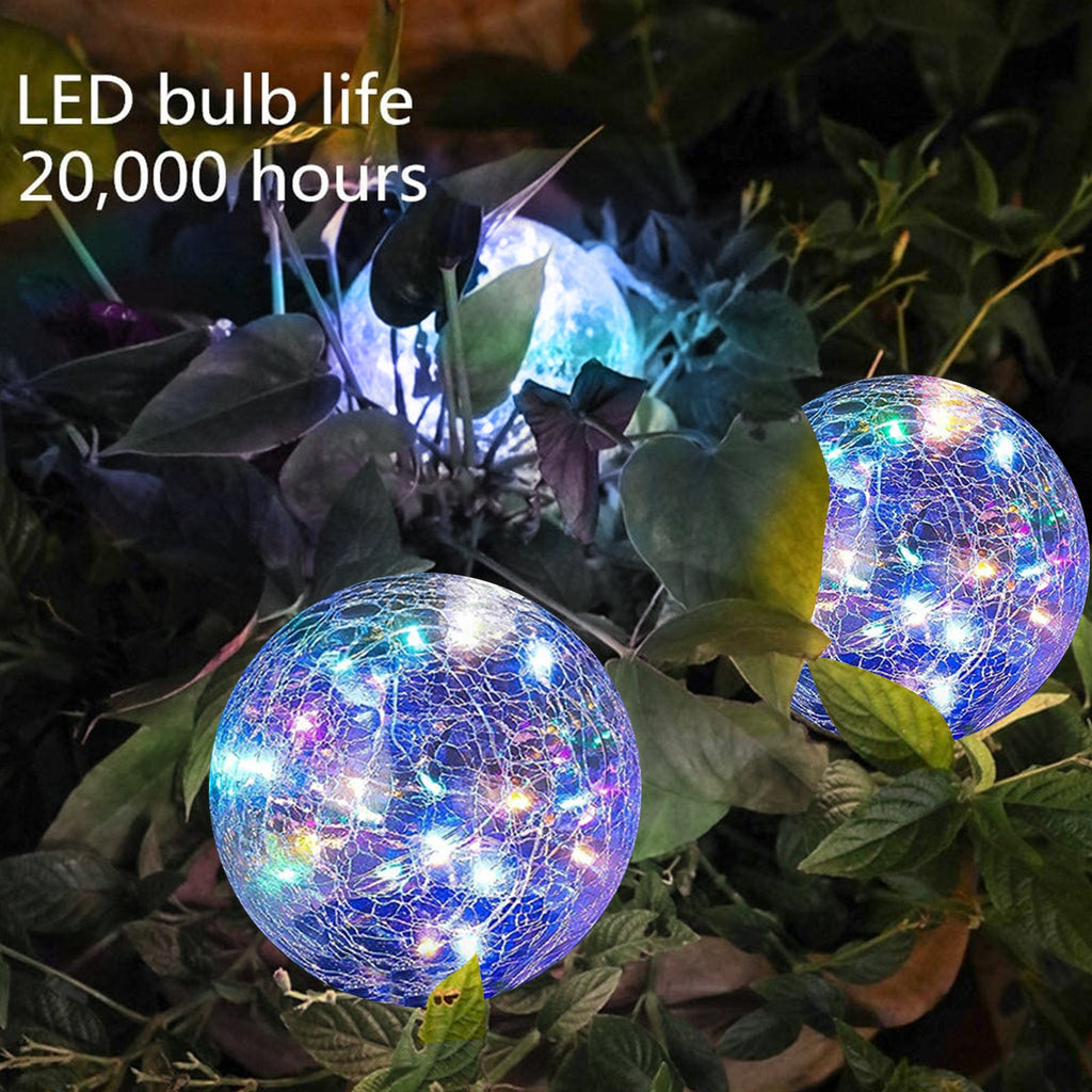 Solar Cracked Glass Garden Lights – Waterproof Outdoor LED (2-Pack)