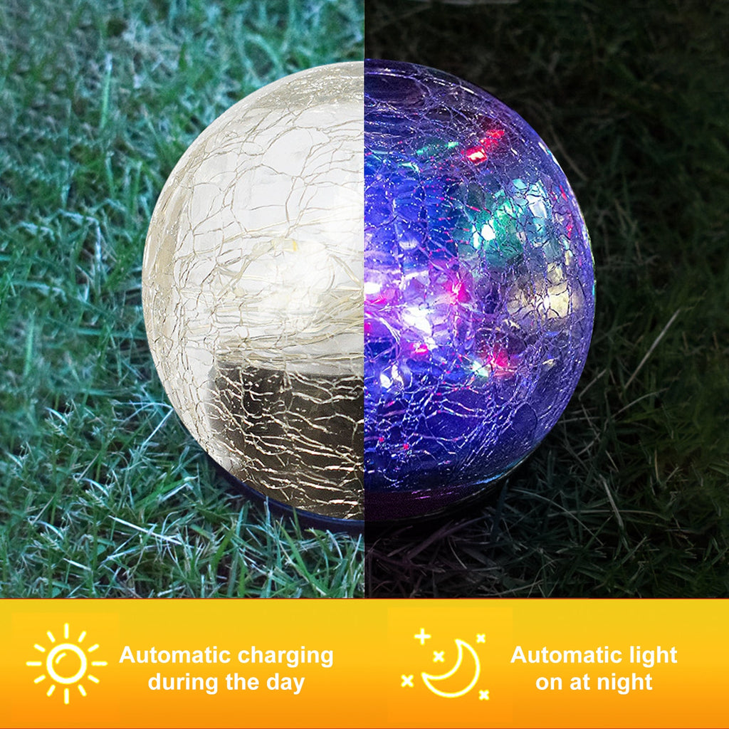 Solar Cracked Glass Garden Lights – Waterproof Outdoor LED (2-Pack)