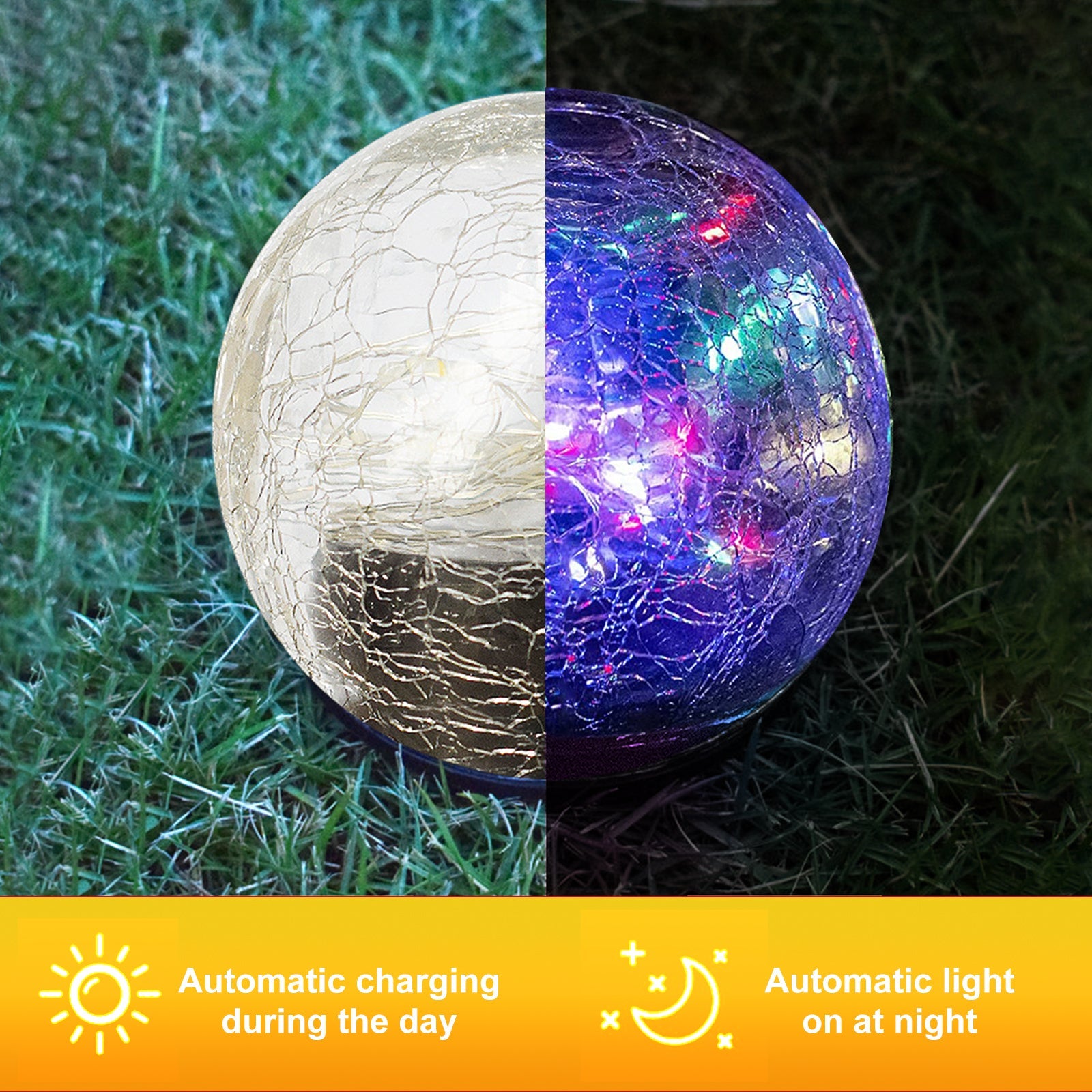 Solar Cracked Glass Garden Lights – Waterproof Outdoor LED (2-Pack)