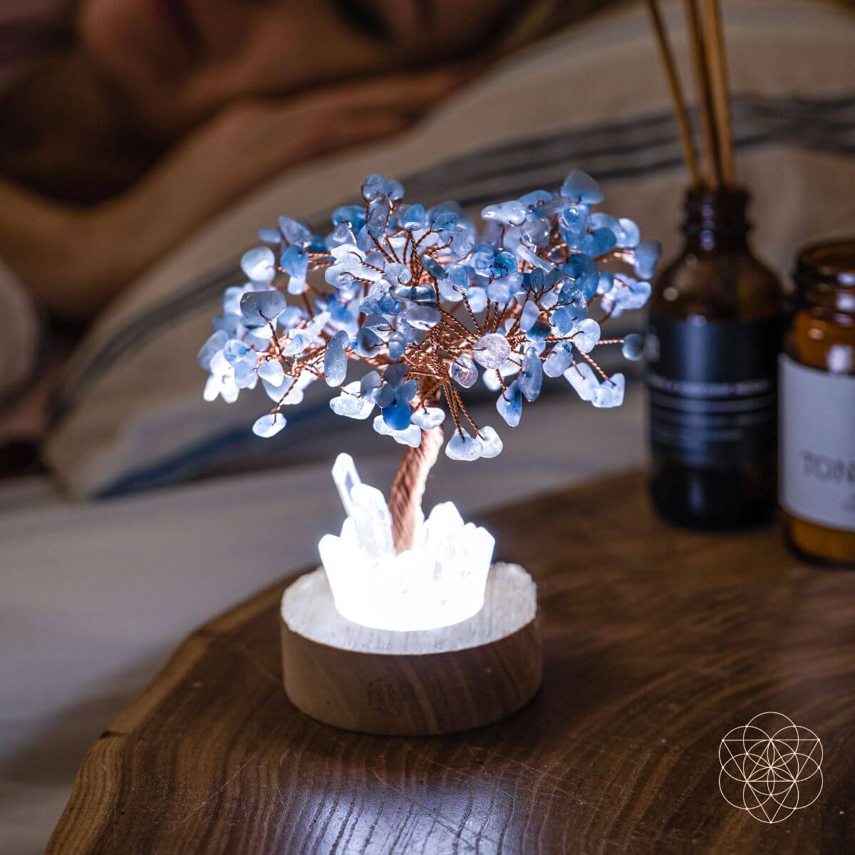 Guardian Angel Aquamarine & Quartz Crystal Lamp - view 2