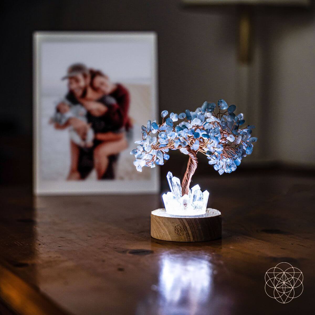Guardian Angel Aquamarine & Quartz Crystal Lamp