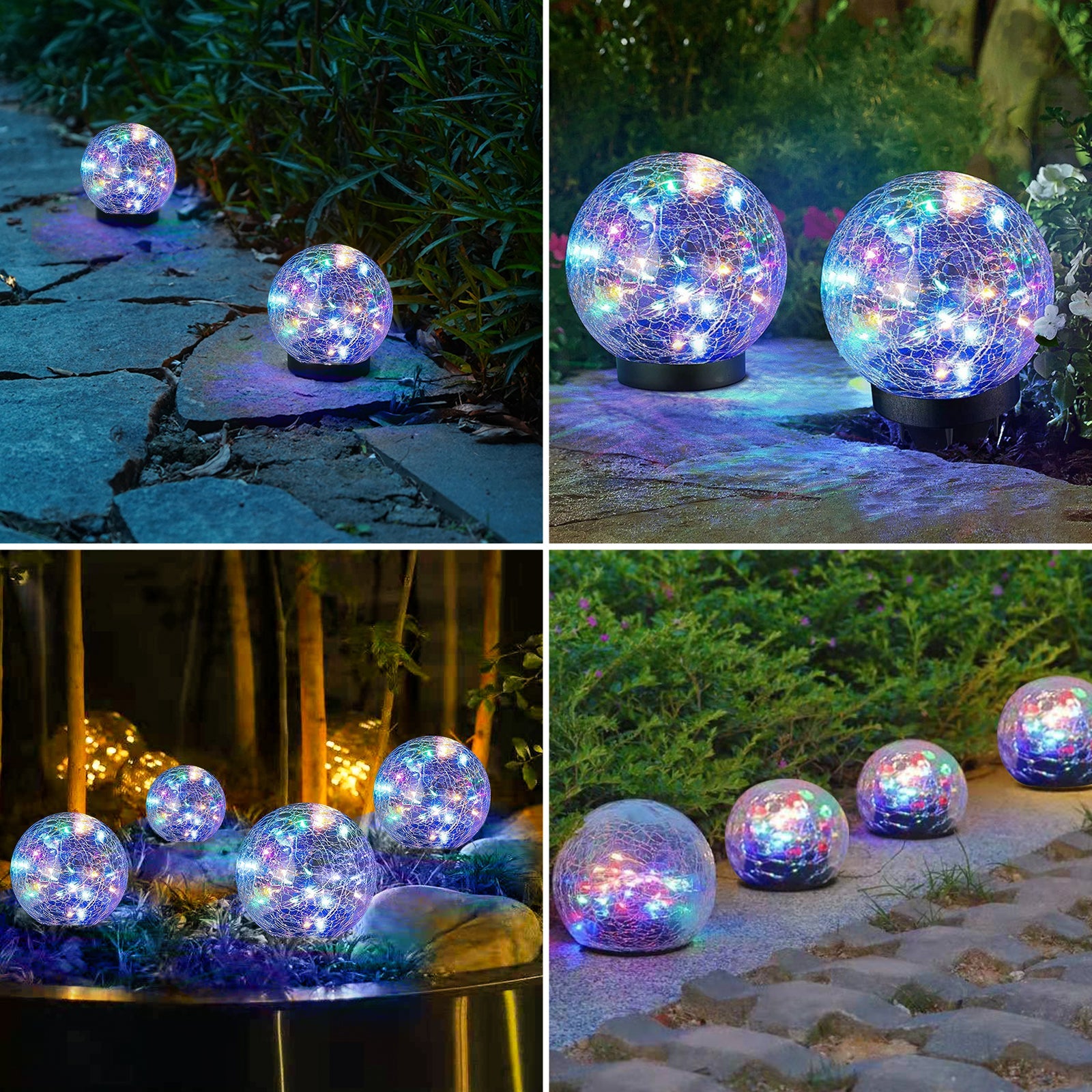 Solar Cracked Glass Garden Lights – Waterproof Outdoor LED (2-Pack)