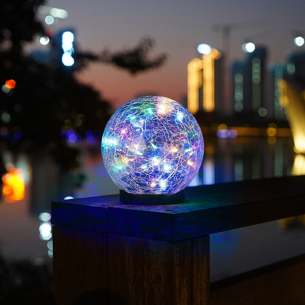 Solar Cracked Glass Garden Lights – Waterproof Outdoor LED (2-Pack)