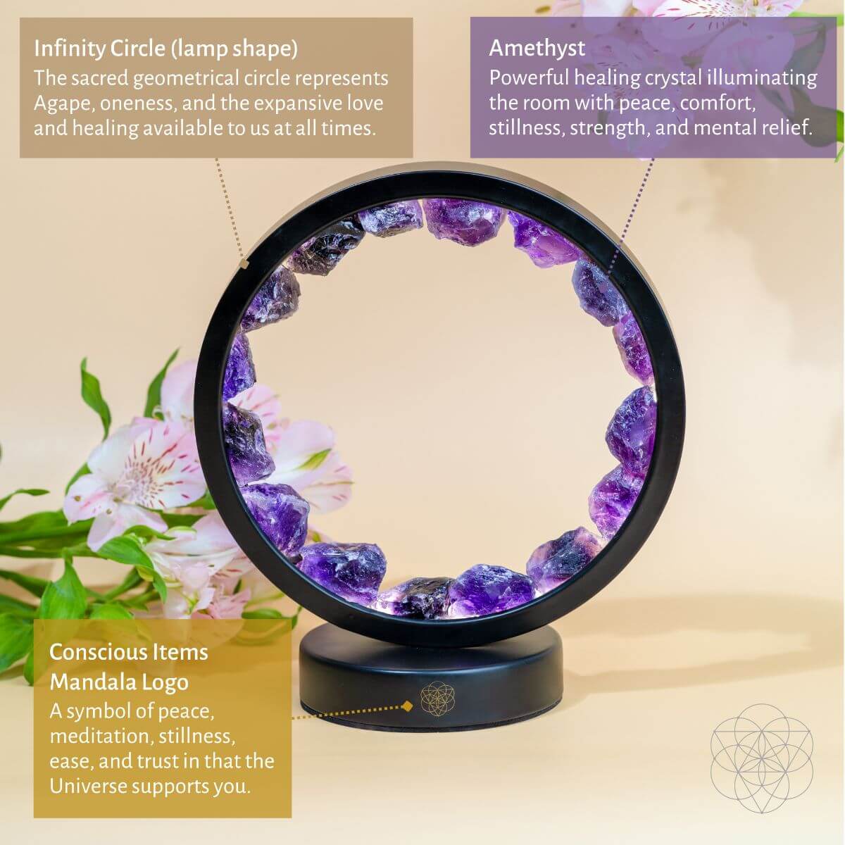 Amethyst Halo Lamp – Spiritual Protection & Healing Light