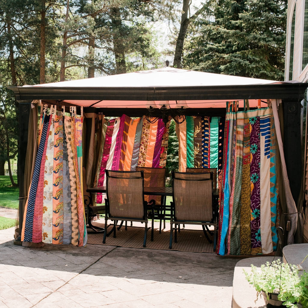 Rainbow Oasis Drapes – Upcycled Boho Curtains - view 2
