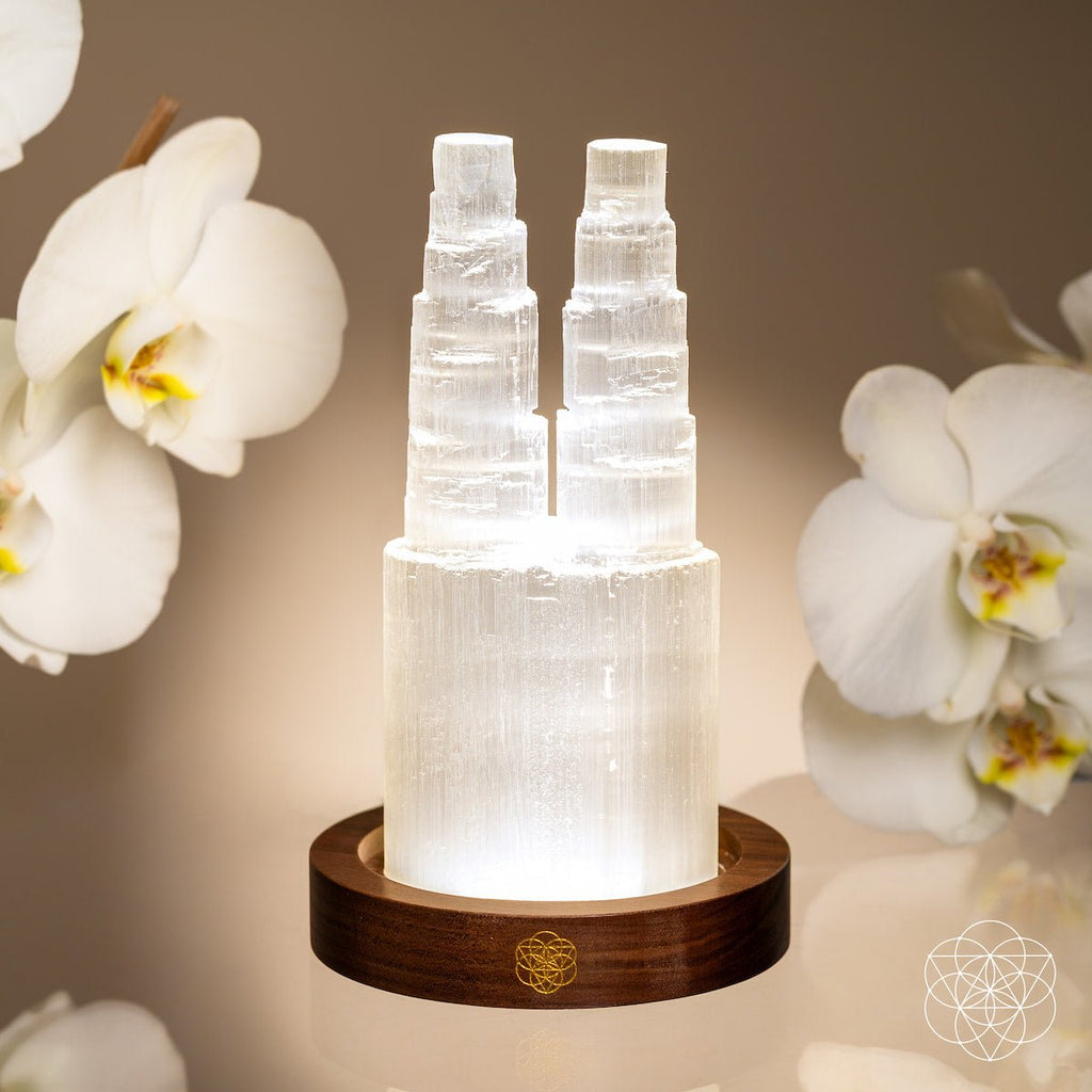 Two-Tower Selenite Lamp – Deep Energy Cleanse & Reset - view 2